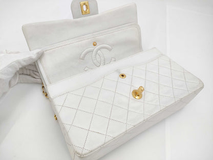 CHANEL Matelasse 25 W Double Flap Chain Shoulder Bag 2081816 with Seal and Card