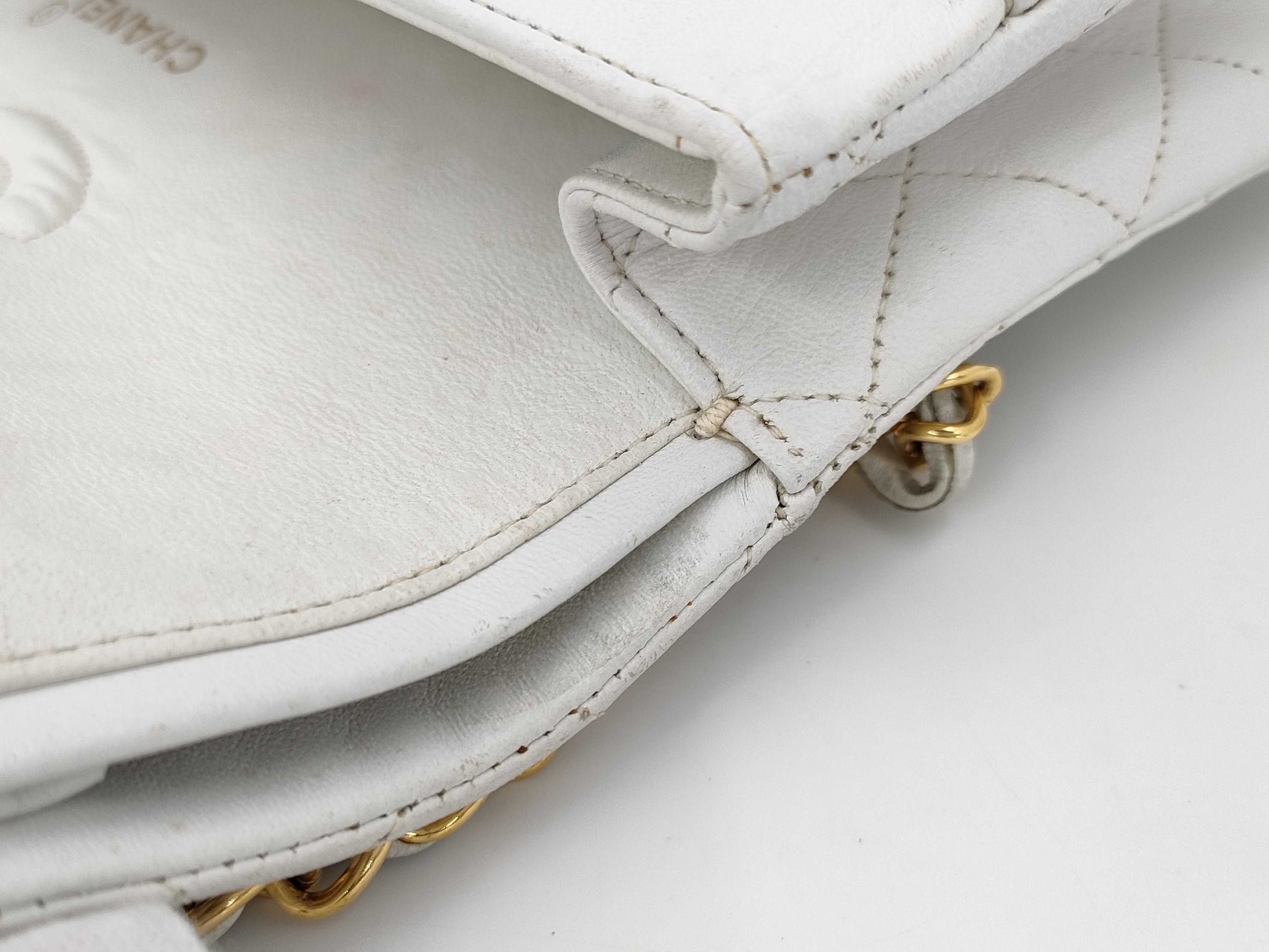 CHANEL Matelasse 25 W Double Flap Chain Shoulder Bag 2081816 with Seal and Card