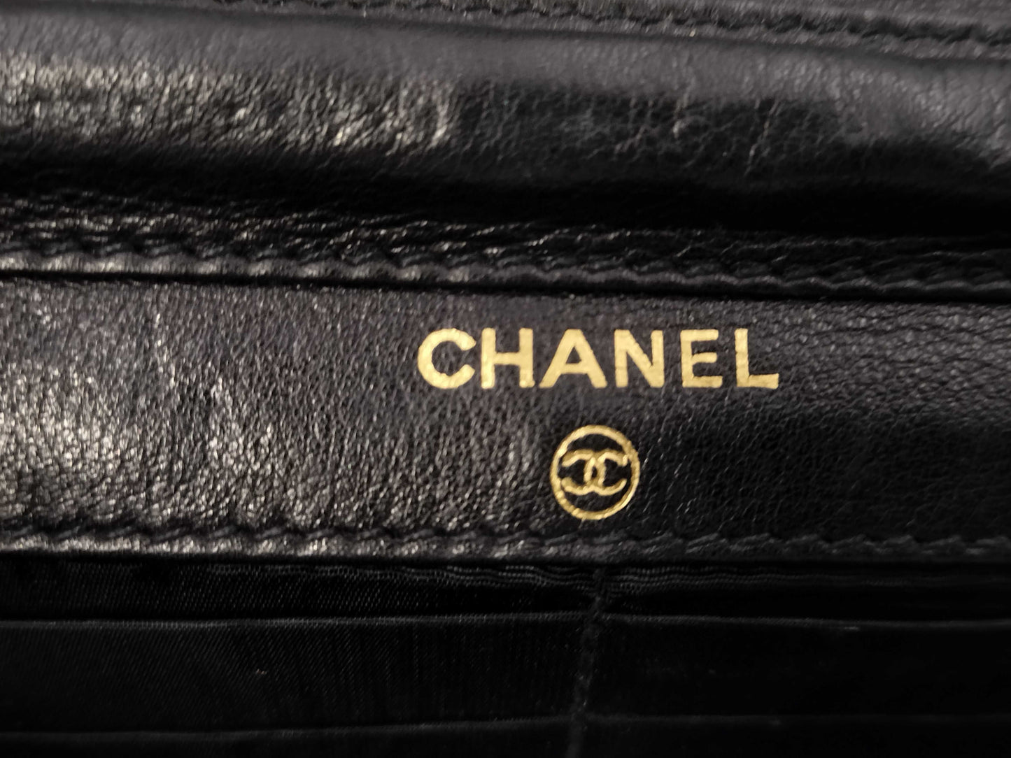 CHANEL Caviar Skin Coco Mark Chain Wallet Black G Hardware 4th Series with Sticker Card Included Shoulder Bag