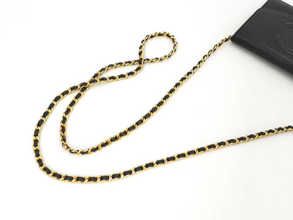 CHANEL Caviar Skin Coco Mark Chain Wallet Black G Hardware 4th Series with Sticker Card Included Shoulder Bag