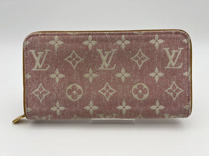 LOUIS VUITTON RFID Zippy Wallet Jacquard Denim Pink Wallet