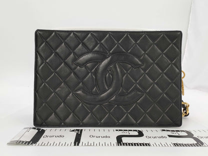 CHANEL CHANEL 2-Face Matelasse Chain Shoulder Bag, Black x White, Card and Sticker Included, Rare