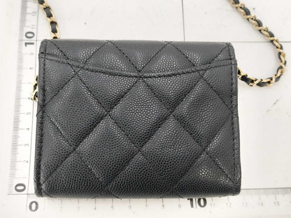 CHANEL CHANEL Matelasse Caviar Leather Chain Wallet, No. 28, with bag and sticker, Shoulder Bag