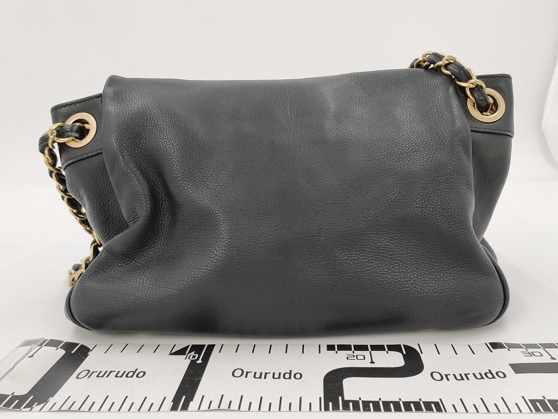 CHANEL CHANEL Chain Shoulder Bag with Vintage Gold Hardware and Studs, Lambskin