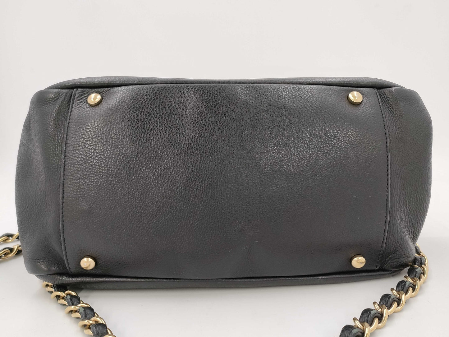 CHANEL CHANEL Chain Shoulder Bag with Vintage Gold Hardware and Studs, Lambskin