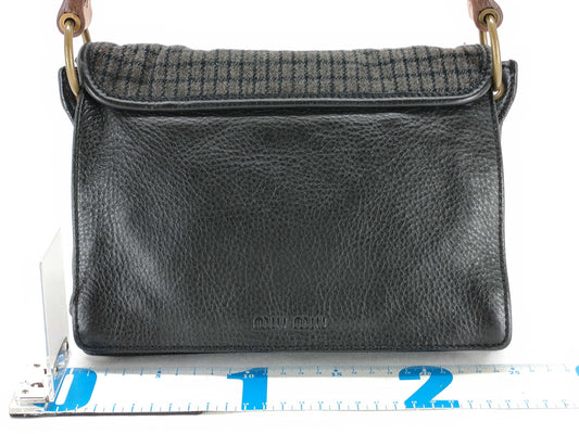 Miu Miu Turnlock One-Shoulder Bag Leather Black Shoulder Bag