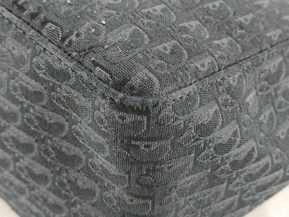 Dior Trotter Tote Bag, Silver Hardware, Canvas, Black Tote Bag