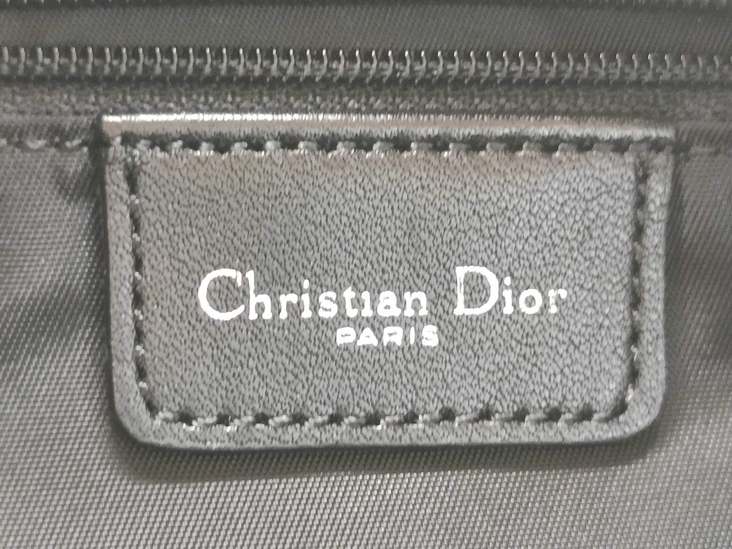 Dior Trotter Tote Bag, Silver Hardware, Canvas, Black Tote Bag