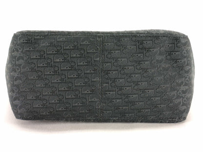 Dior Trotter Tote Bag, Silver Hardware, Canvas, Black Tote Bag