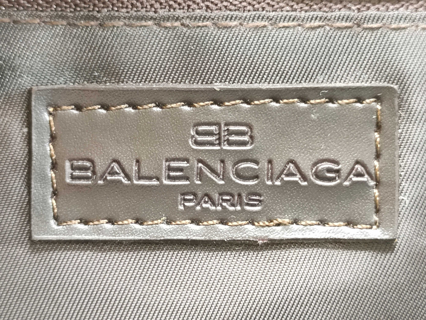 BALENCIAGA all-over print one-shoulder bag in beige nylon