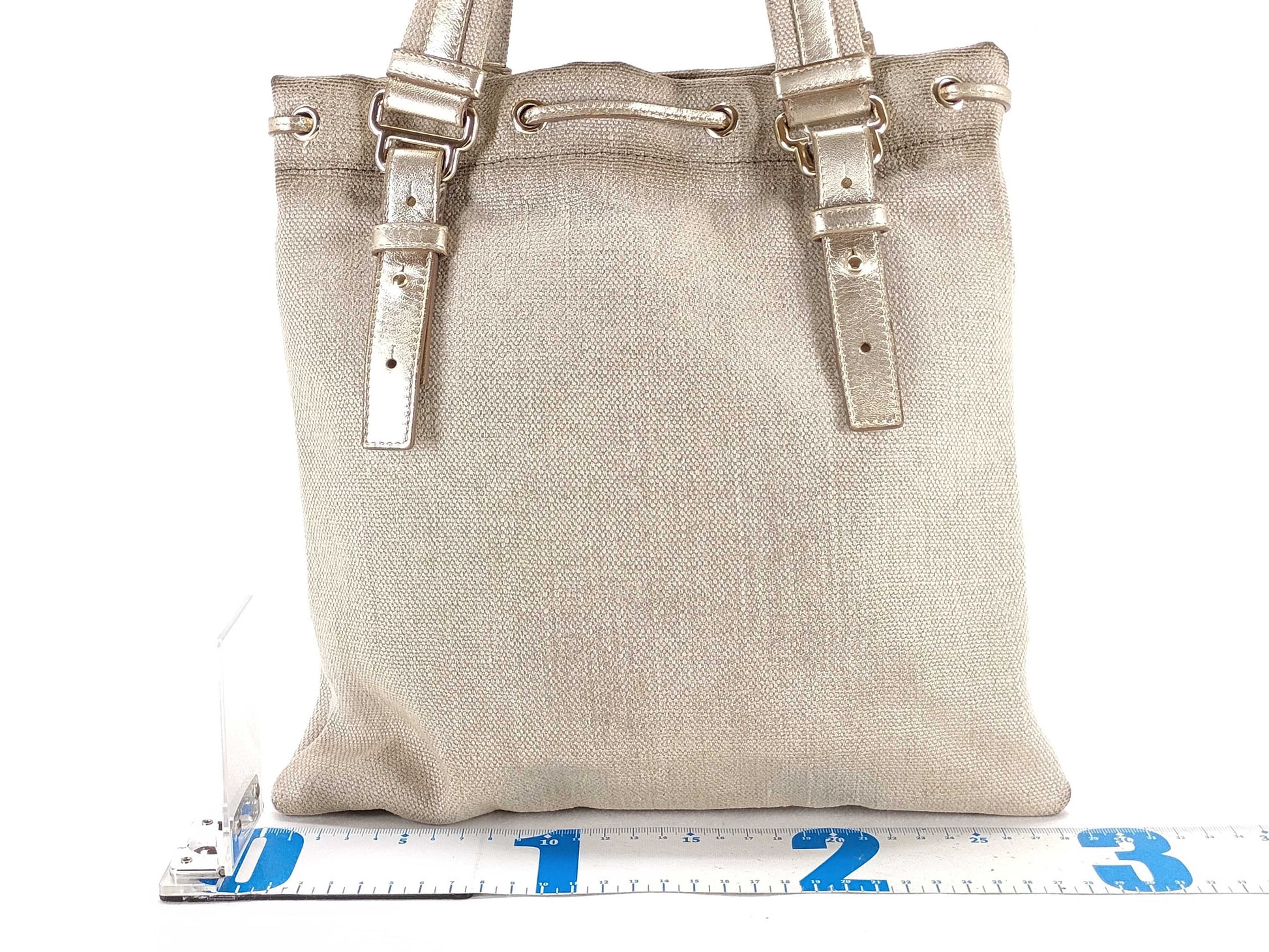 Yves Saint Laurent Kahala Tote Bag Canvas Ivory Tote Bag