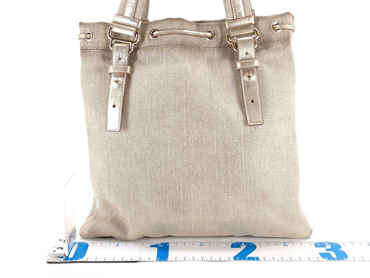 Yves Saint Laurent Kahala Tote Bag Canvas Ivory Tote Bag