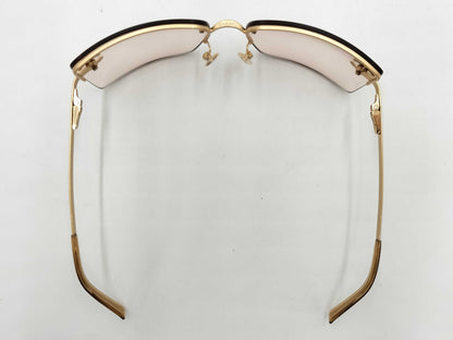  CHANEL Coco Mark Sunglasses Rhinestone Gold Beige Sunglasses/Eyeglasses