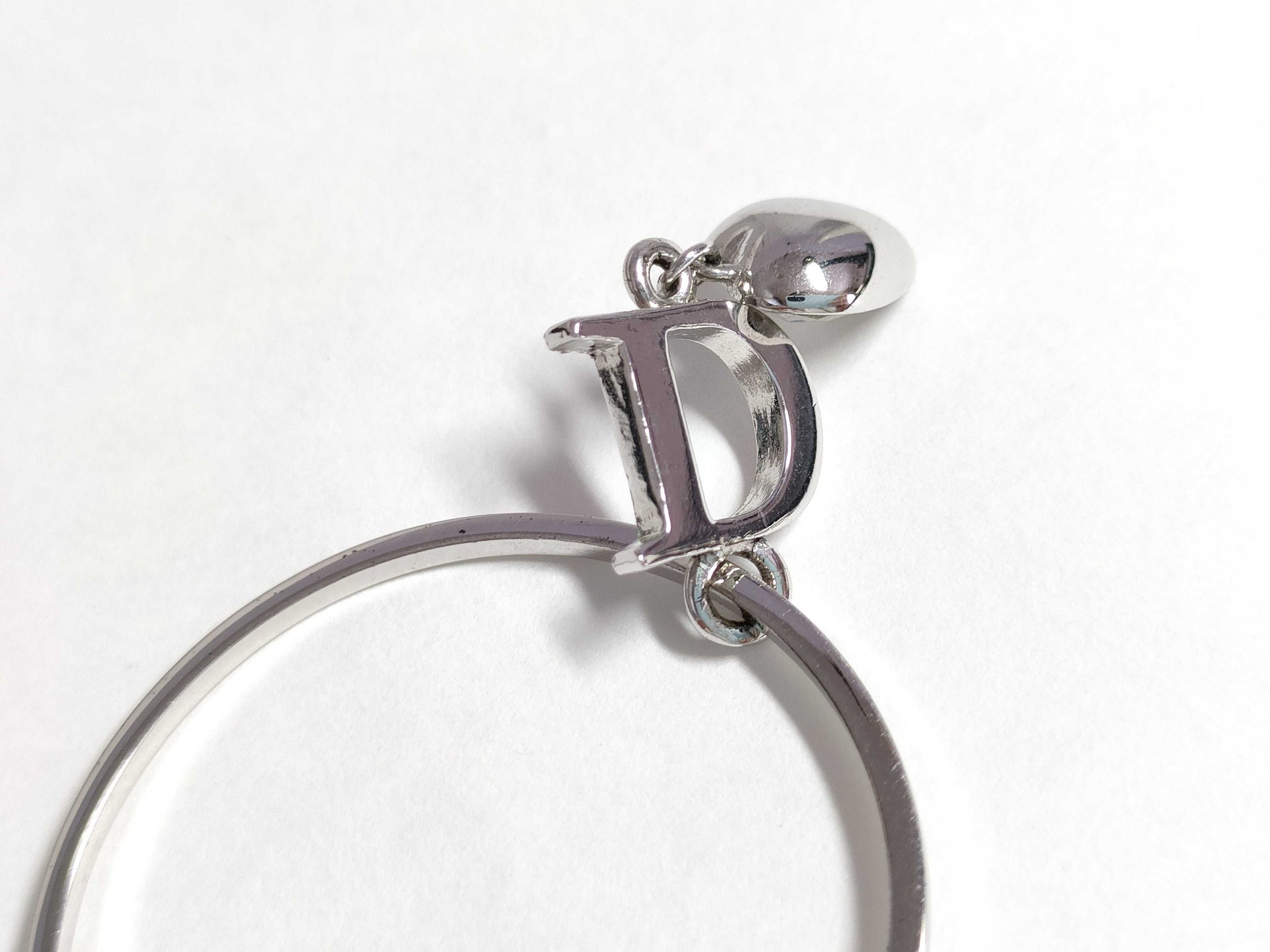 Dior Logo Crystal Silver Earrings
