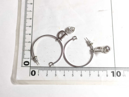 Dior Logo Crystal Silver Earrings