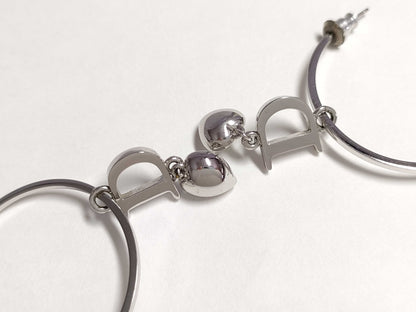 Dior Logo Crystal Silver Earrings