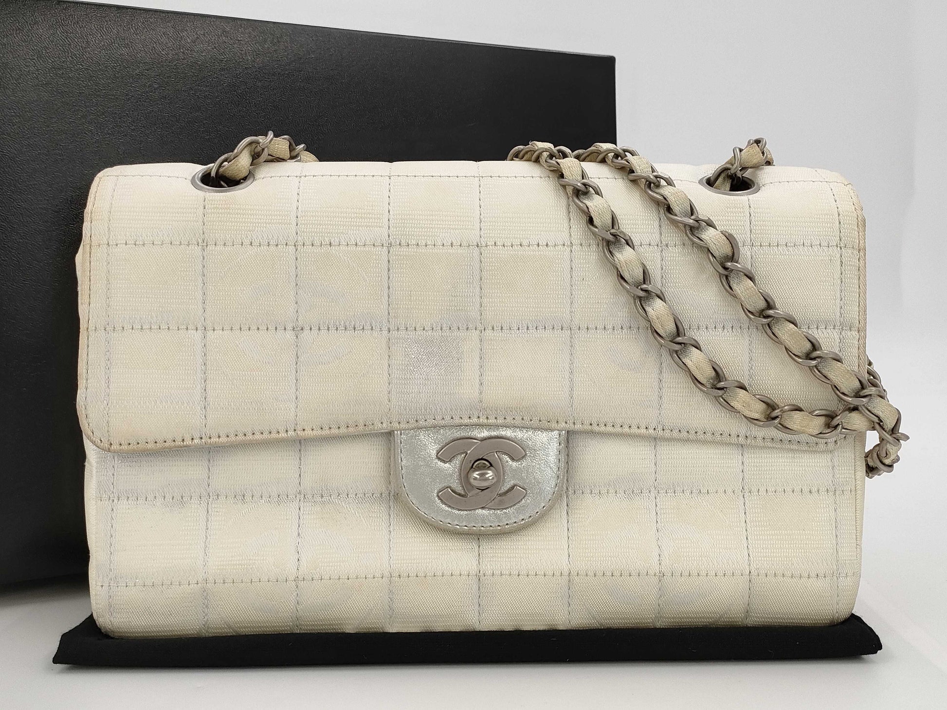 CHANEL New Travel Line Chain Silver Shoulder Bag