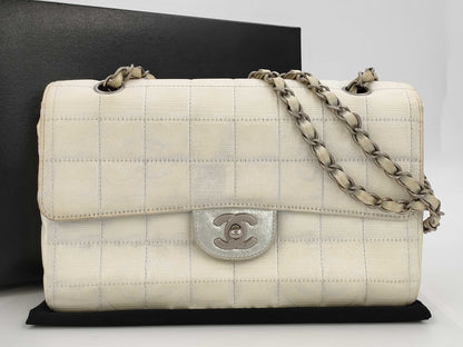 CHANEL New Travel Line Chain Silver Shoulder Bag