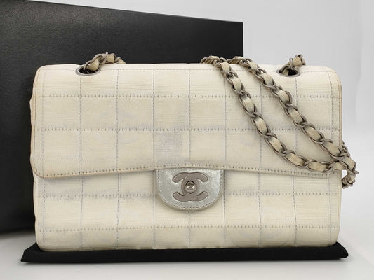 CHANEL New Travel Line Chain Silver Shoulder Bag