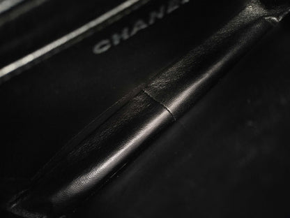 CHANEL Matelasse Velour Black with Silver Hardware, No. 4 Handbag