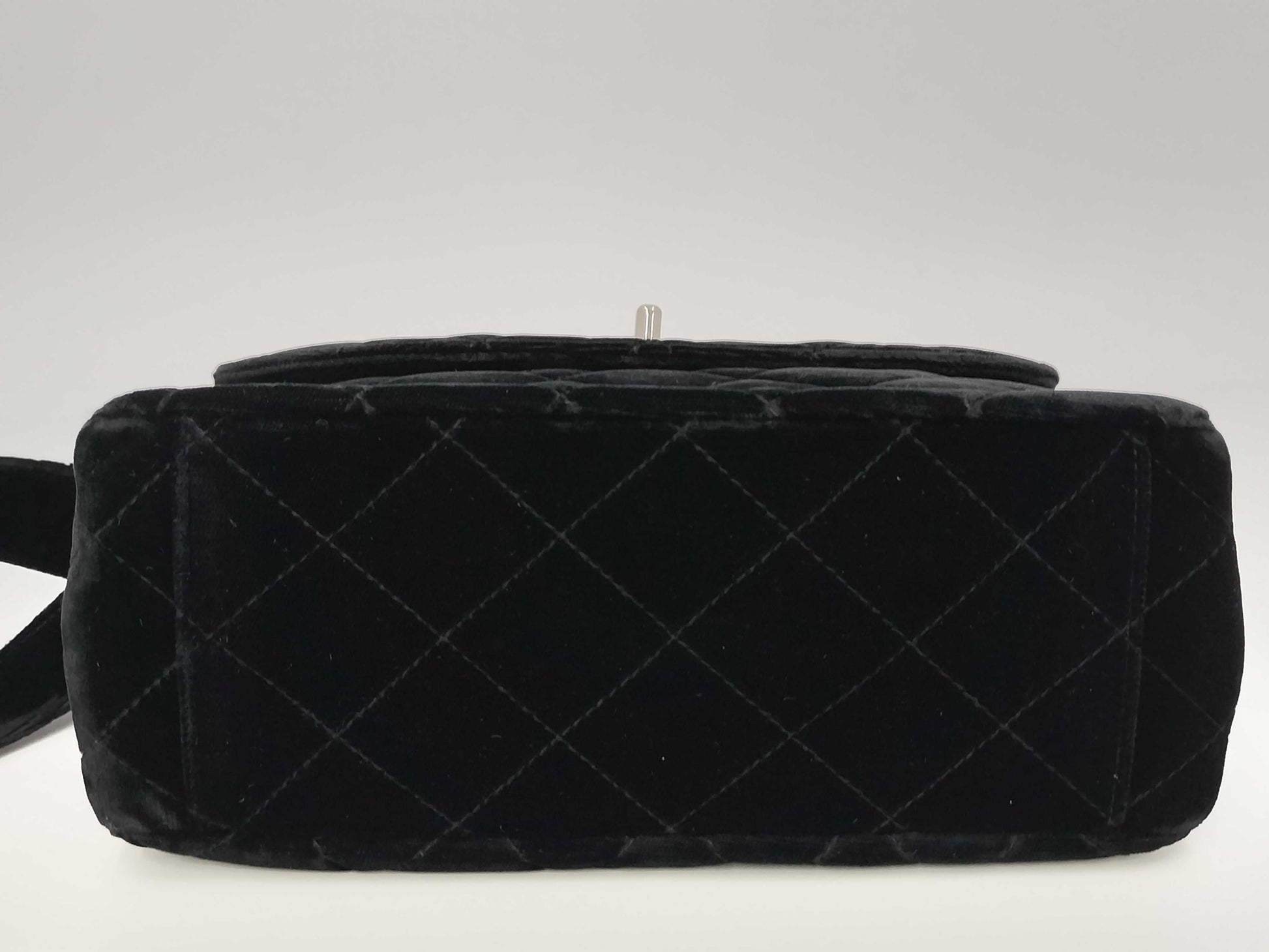 CHANEL Matelasse Velour Black with Silver Hardware, No. 4 Handbag
