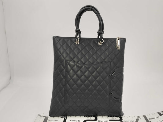 CHANEL Cambon Line Black Lambskin Handbag, No. 10