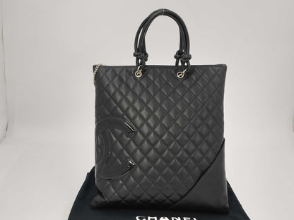 CHANEL Cambon Line Black Lambskin Handbag, No. 10