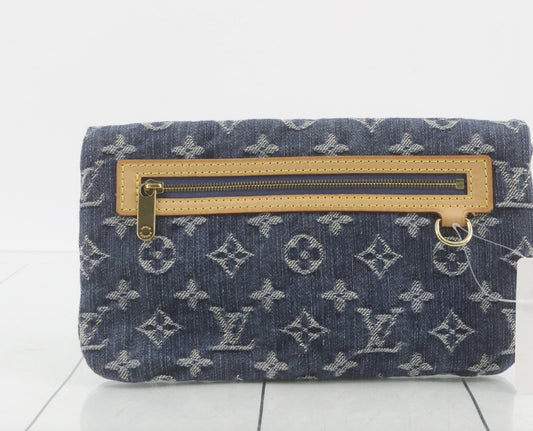 LOUIS VUITTON Monogram Denim Pochette Plat M95007 TH0057 Clutch Bag
