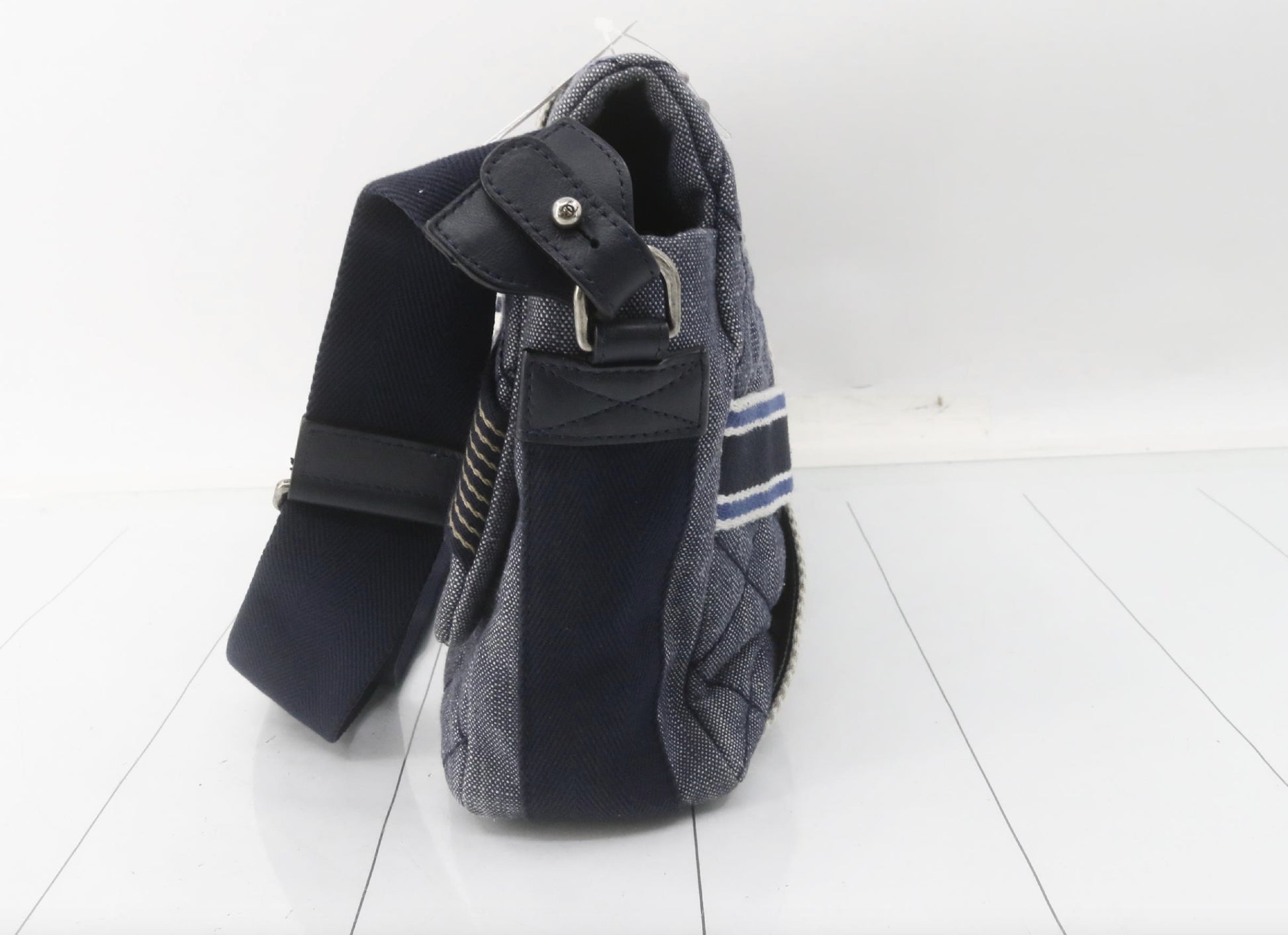 CHANEL Matelasse Denim Blue with Silver Hardware, 2-Way Handbag, No. 22, Shoulder Bag
