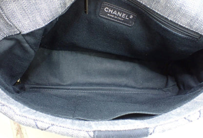 CHANEL Matelasse Denim Blue with Silver Hardware, 2-Way Handbag, No. 22, Shoulder Bag