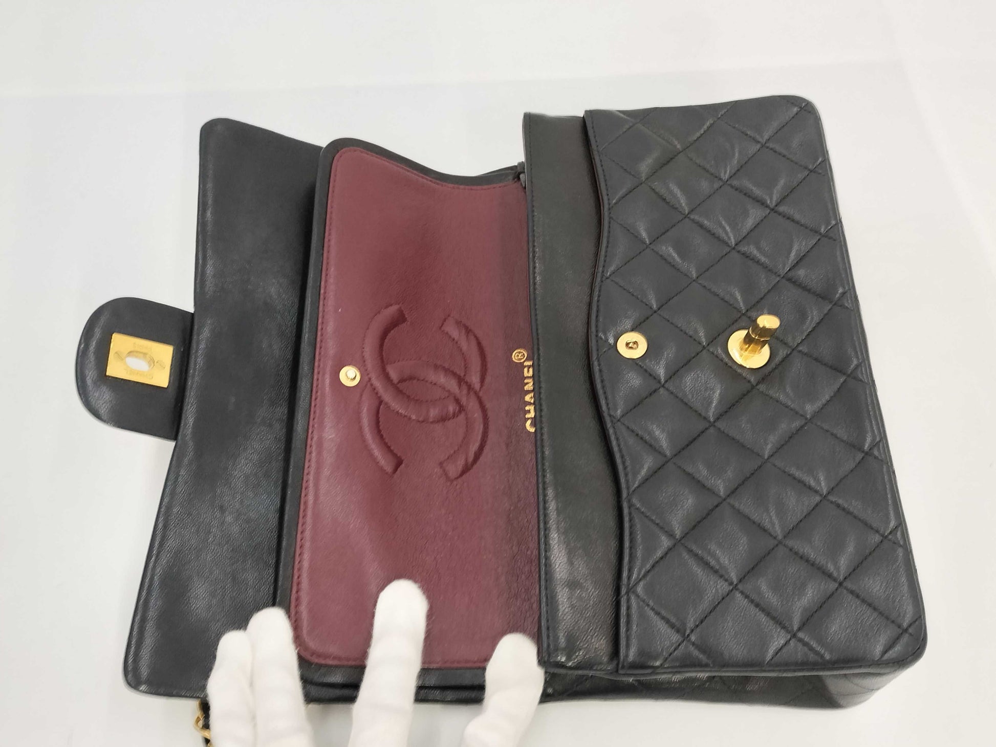CHANEL Matelasse 25 Coco Mark Double Flap Chain Shoulder Bag with Sticker and Card
