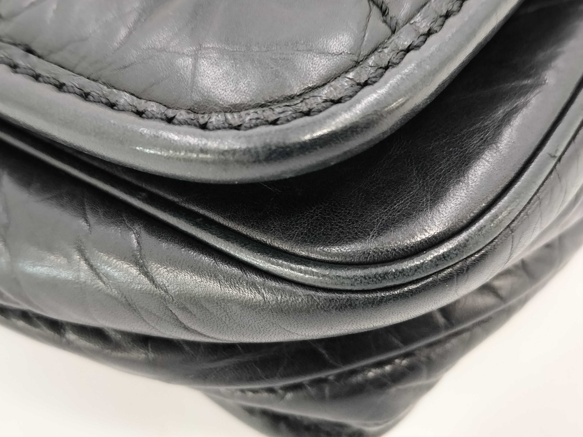 CHANEL Matelasse CHANEL Logo Shoulder Bag Black with G Card and Seal