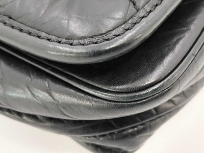 CHANEL Matelasse CHANEL Logo Shoulder Bag Black with G Card and Seal
