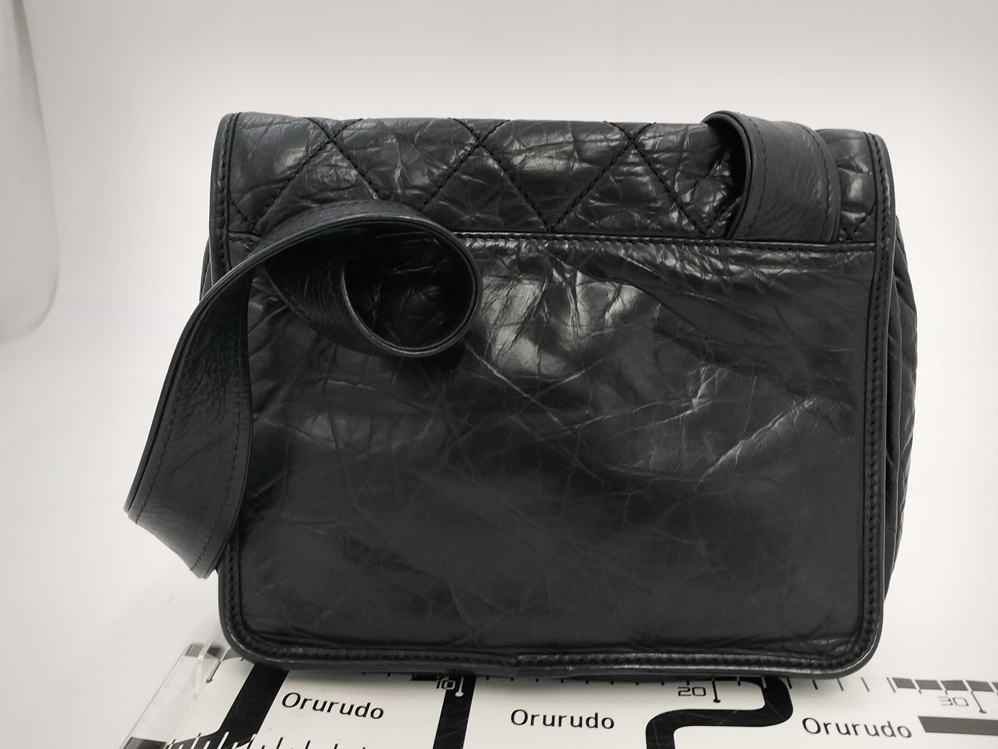 CHANEL Matelasse CHANEL Logo Shoulder Bag Black with G Card and Seal