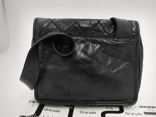CHANEL Matelasse CHANEL Logo Shoulder Bag Black with G Card and Seal