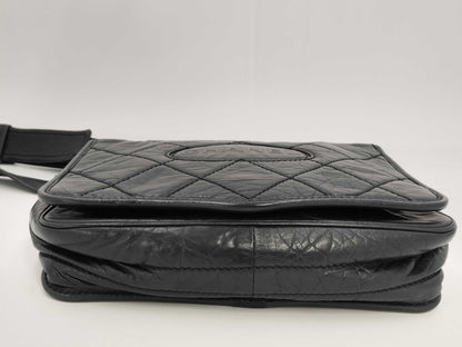 CHANEL Matelasse CHANEL Logo Shoulder Bag Black with G Card and Seal