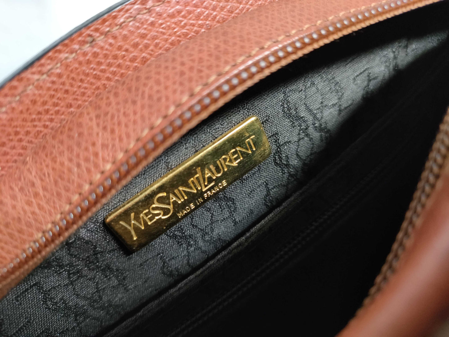 Yves Saint Laurent Studded Vintage Brown Shoulder Bag