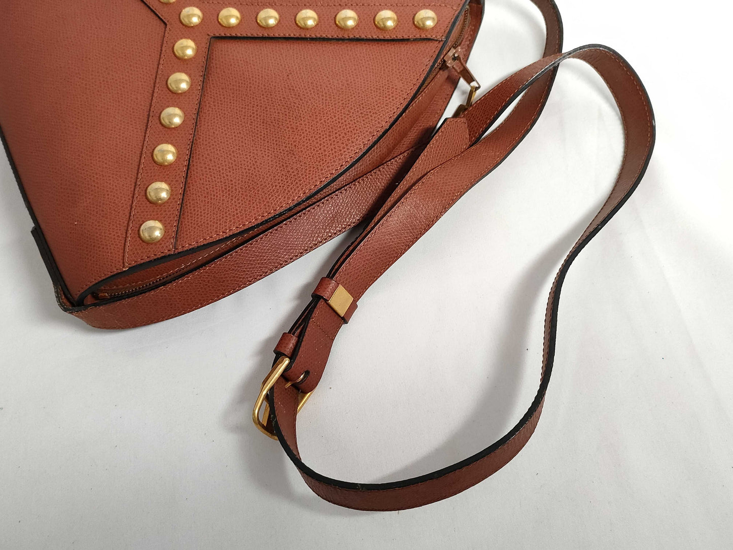 Yves Saint Laurent Studded Vintage Brown Shoulder Bag