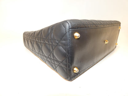 Dior Lady Dior Leather Black Handbag