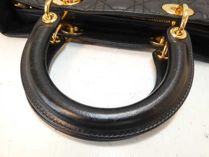 Dior Lady Dior Leather Black Handbag