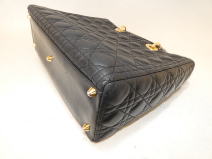 Dior Lady Dior Leather Black Handbag