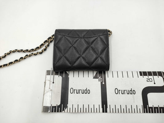 CHANEL CHANEL Matelasse Caviar Leather Chain Shoulder Wallet with GD Hardware Shoulder Bag