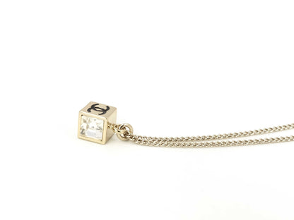 CHANEL GP Coco Mark Rhinestone 8.2g Necklace