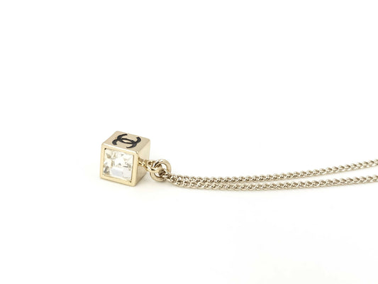 CHANEL GP Coco Mark Rhinestone 8.2g Necklace