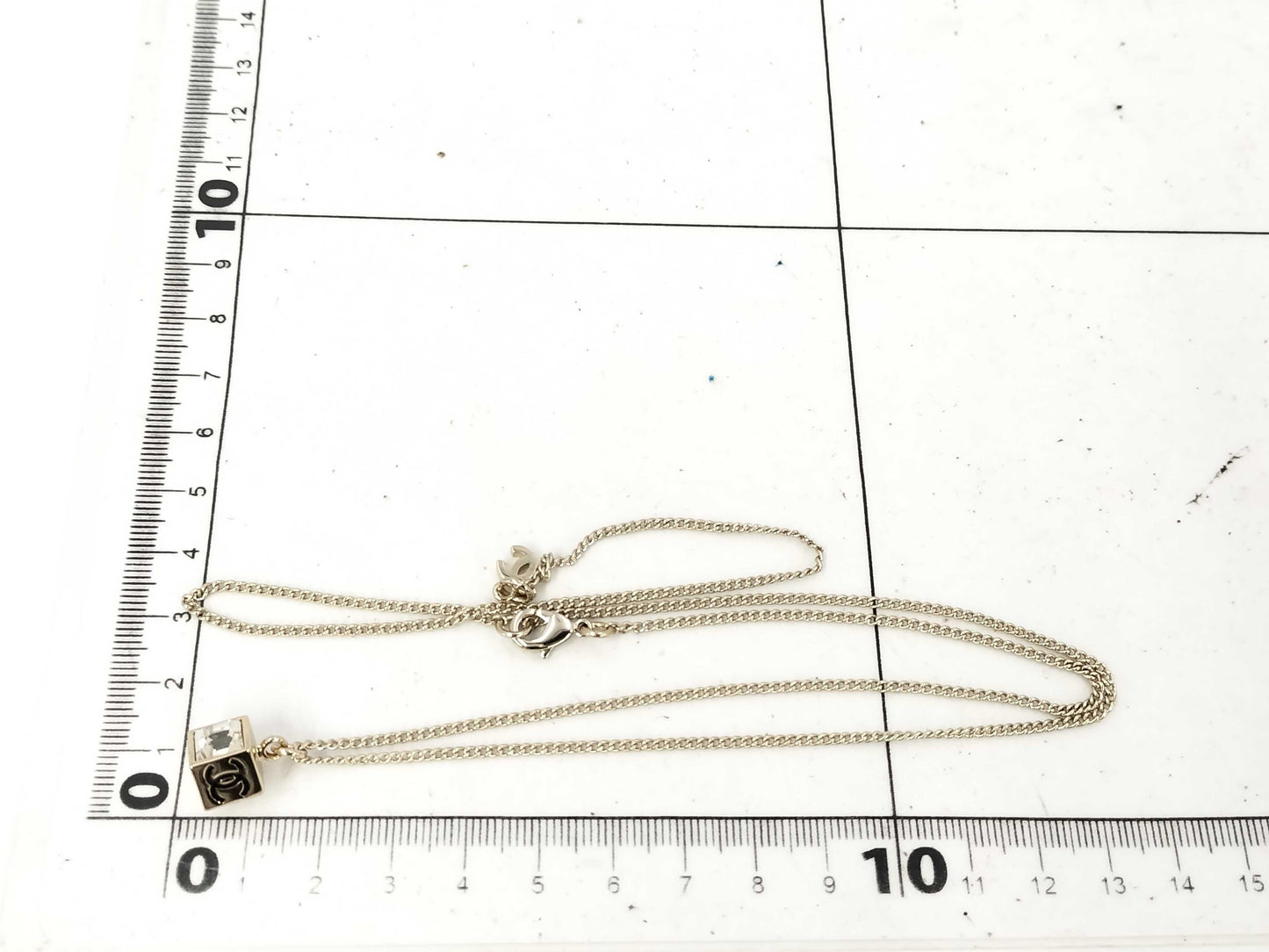 CHANEL GP Coco Mark Rhinestone 8.2g Necklace