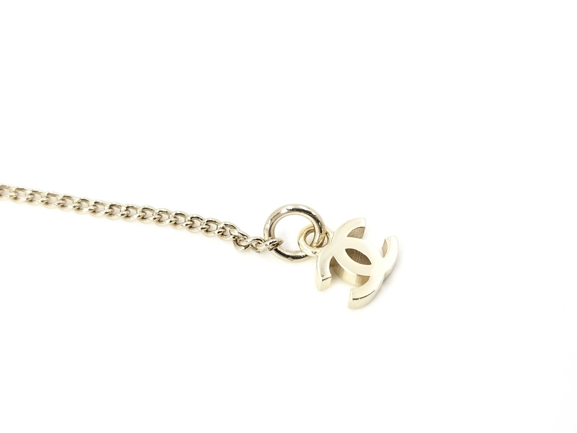 CHANEL GP Coco Mark Rhinestone 8.2g Necklace
