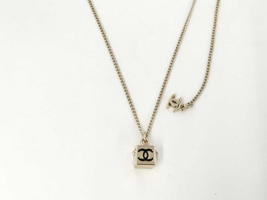 CHANEL GP Coco Mark Rhinestone 8.2g Necklace