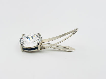 Miu Miu Bijou Rhinestone Crystal Hairpin Silver Hair Accessory
