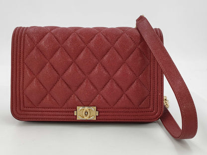 CHANEL Caviar Skin Boy Chanel Matelasse Chain Shoulder Wallet No. 28 Shoulder Bag
