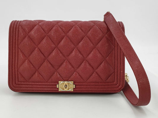 CHANEL Caviar Skin Boy Chanel Matelasse Chain Shoulder Wallet No. 28 Shoulder Bag